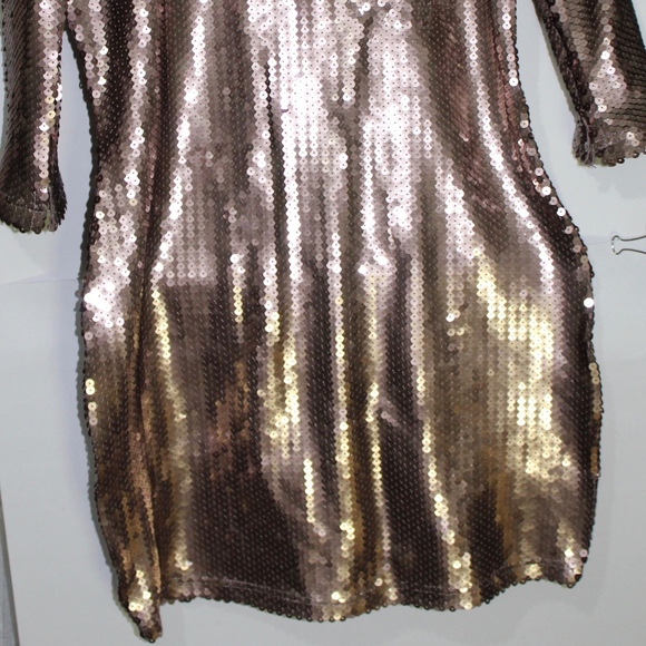 NWT BB Dakota Derora Sequin Dress (M) Champagne - Picture 4 of 8
